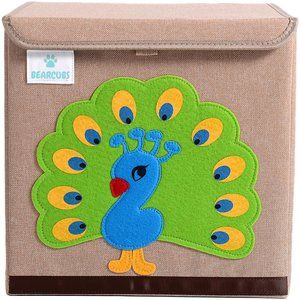 NWT Bearcubs Toy Box - Folding Canvas Small Cube Toy Chest for Toy Storage NEW